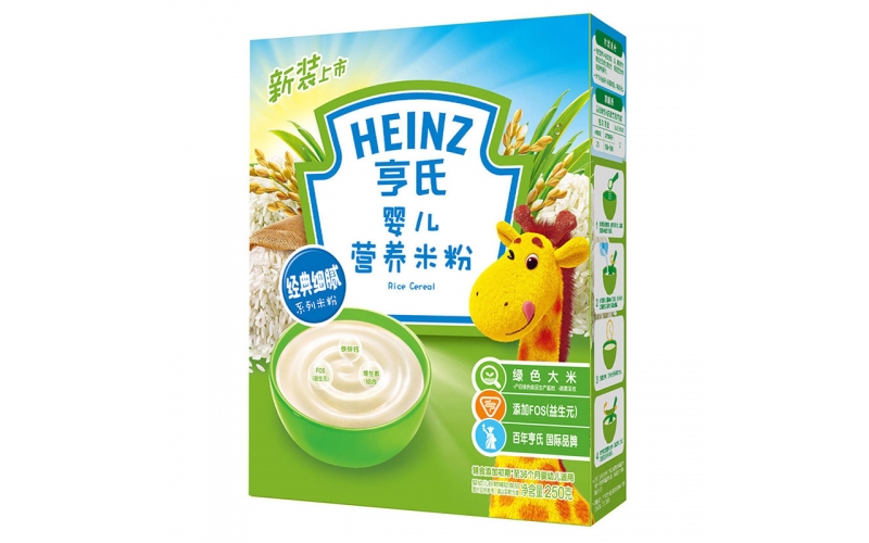 亨氏 (Heinz) 1段 嬰幼兒輔食 含益生元 寶寶米粉米糊 250g (輔食添加初期-36個(gè)月適用)