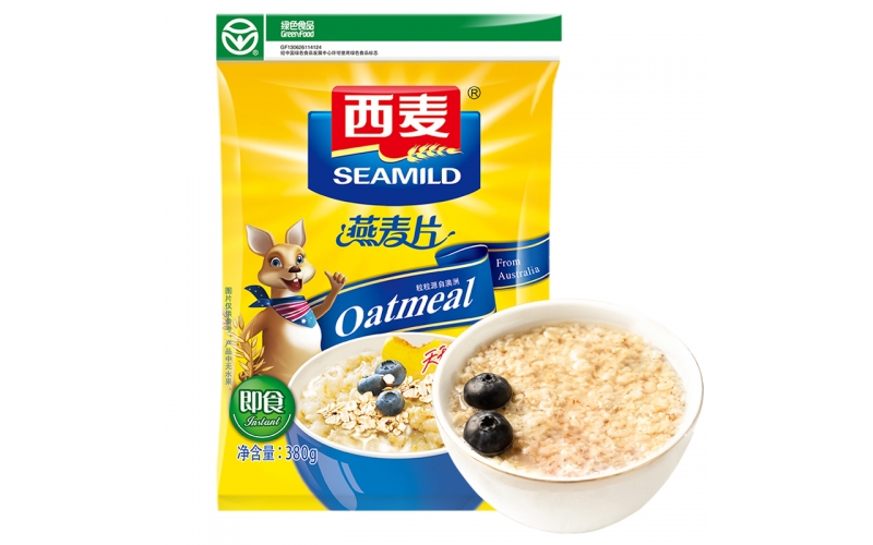 西麥 燕麥片 無(wú)添加蔗糖 營(yíng)養早餐食品牛奶好搭檔 即食 谷物代餐麥片380g