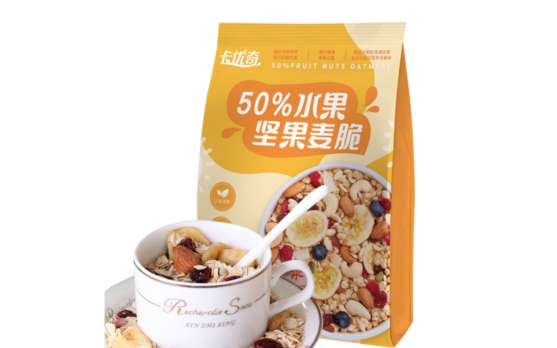 智力卡優(yōu)奇水果堅果麥脆520g免煮學(xué)生營(yíng)養早餐即食干吃燕麥代餐