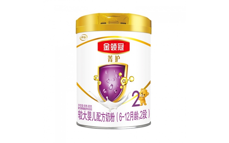 伊利奶粉 金領(lǐng)冠菁護（原呵護）系列 較大嬰兒配方奶粉 2段800克（6-12個(gè)月適用）